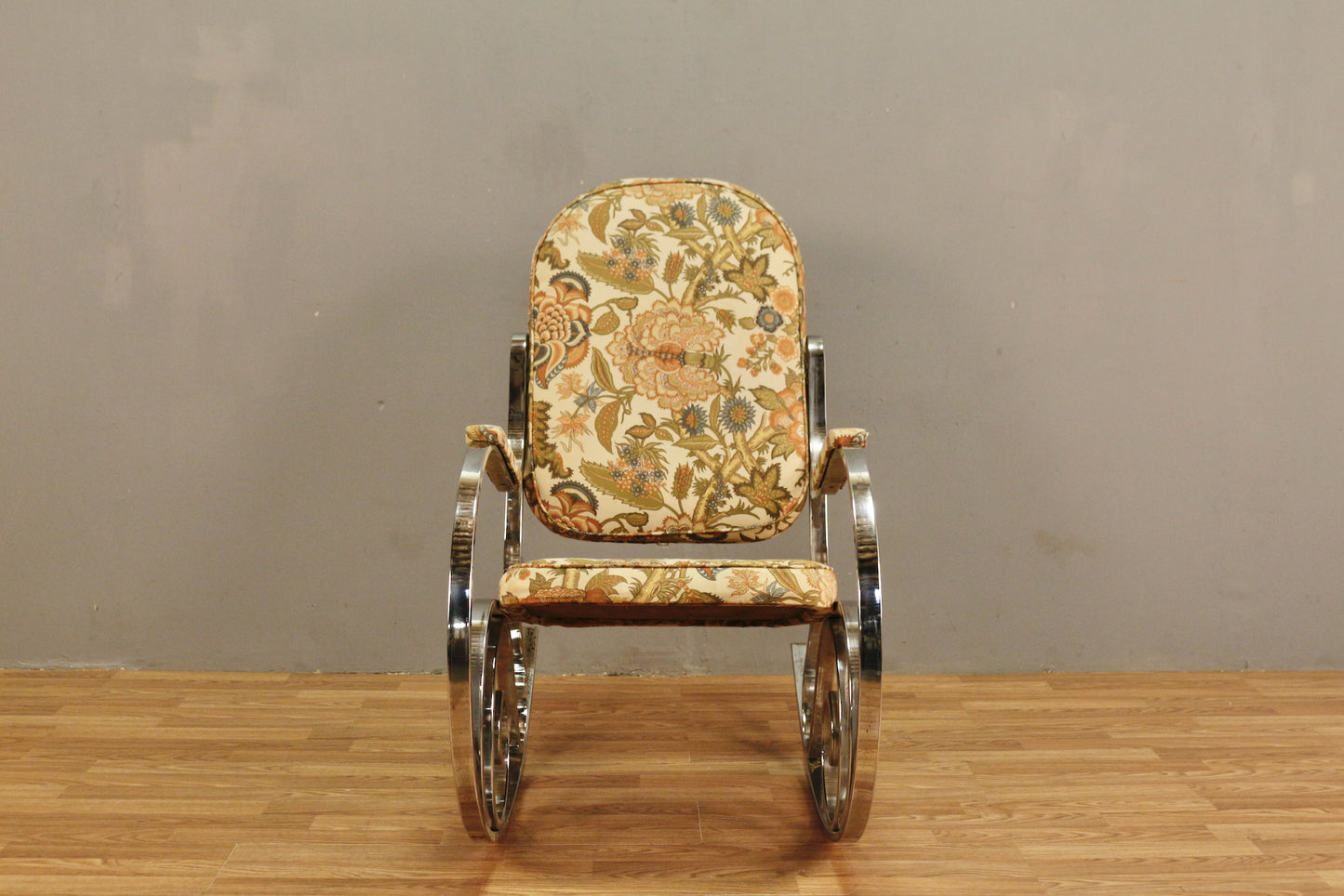 Regency Chrome & Floral Rocking Chair - ONLINE ONLY