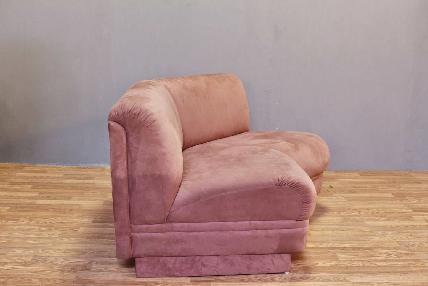 Mauve Microsuede Corner Loveseat - ONLINE ONLY