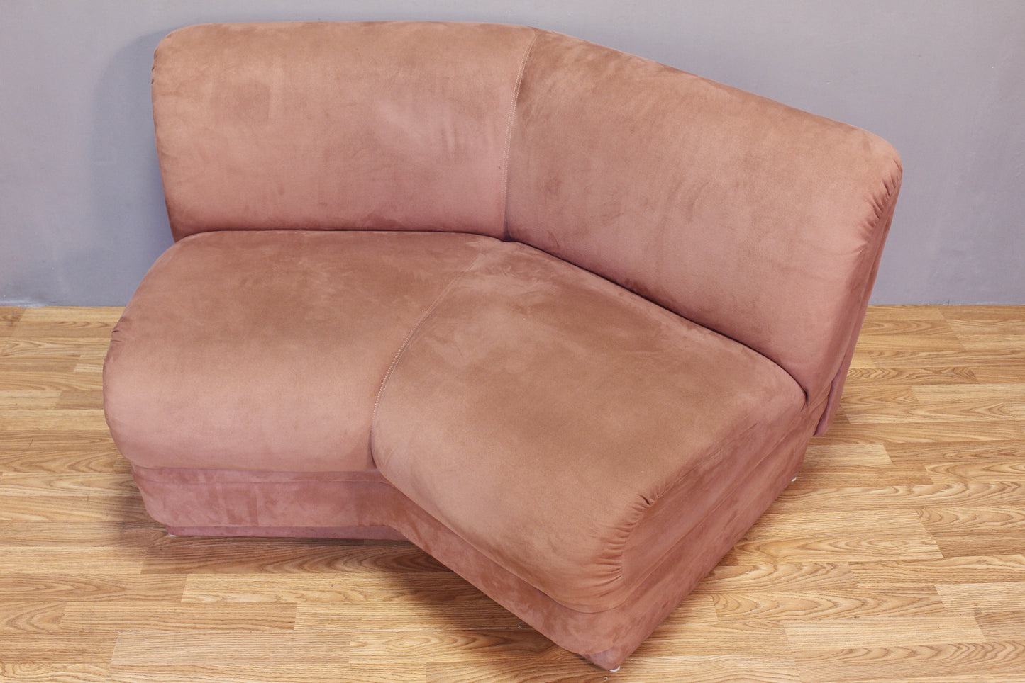 Mauve Microsuede Corner Loveseat - ONLINE ONLY