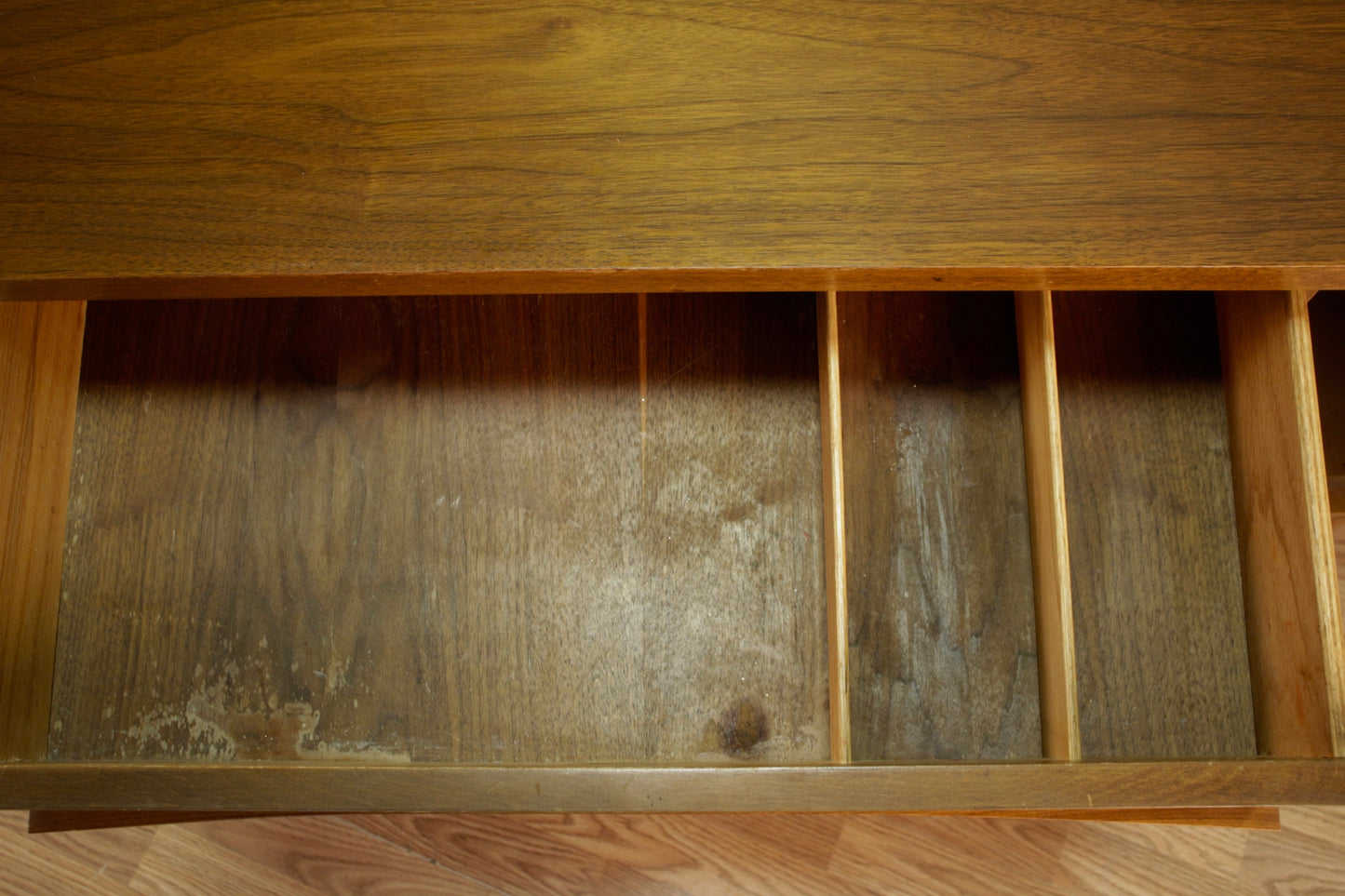 Mid Century Walnut 3-Drawer Credenza