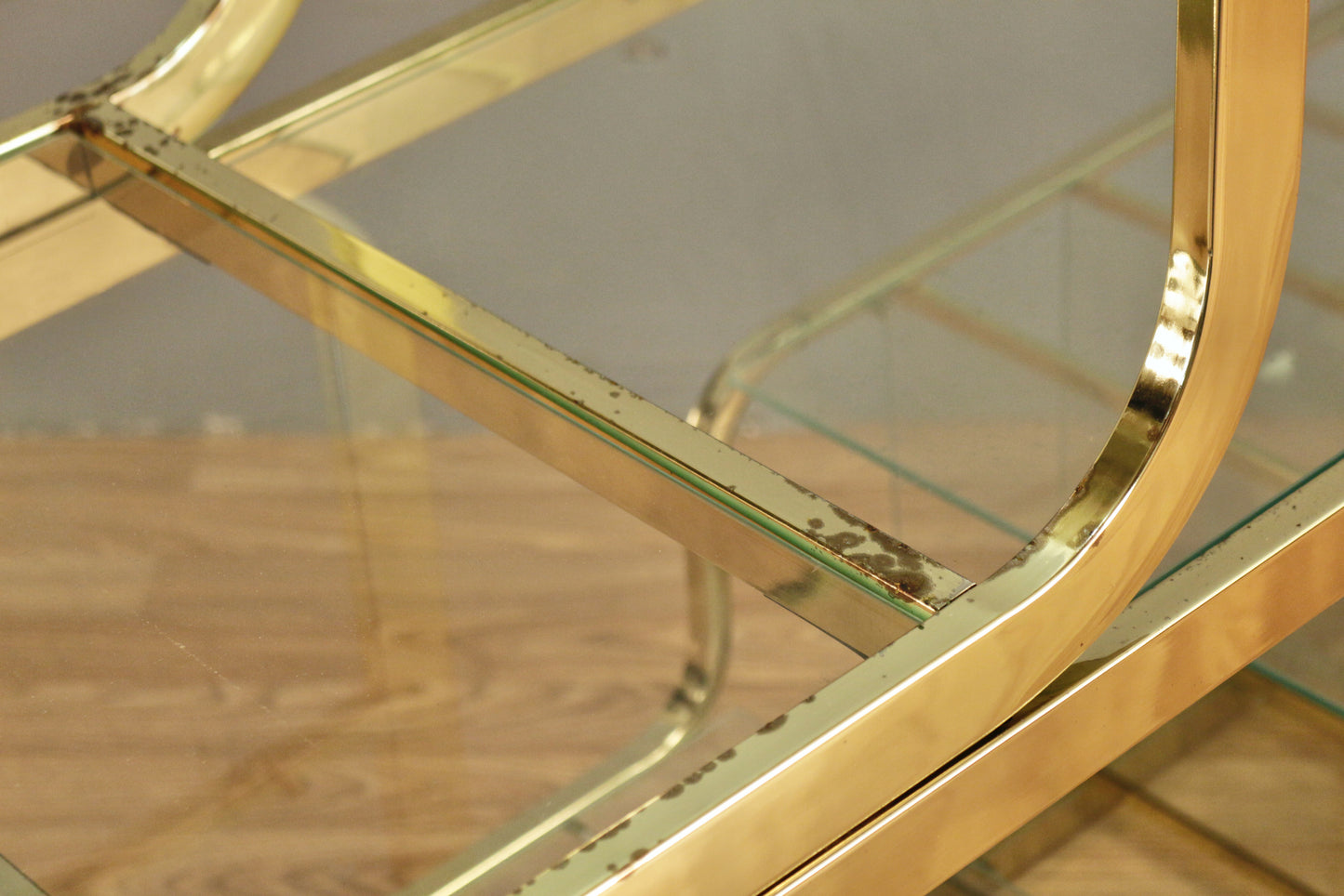 Baughman-Style Brass & Glass Convertible Etagere - ONLINE ONLY