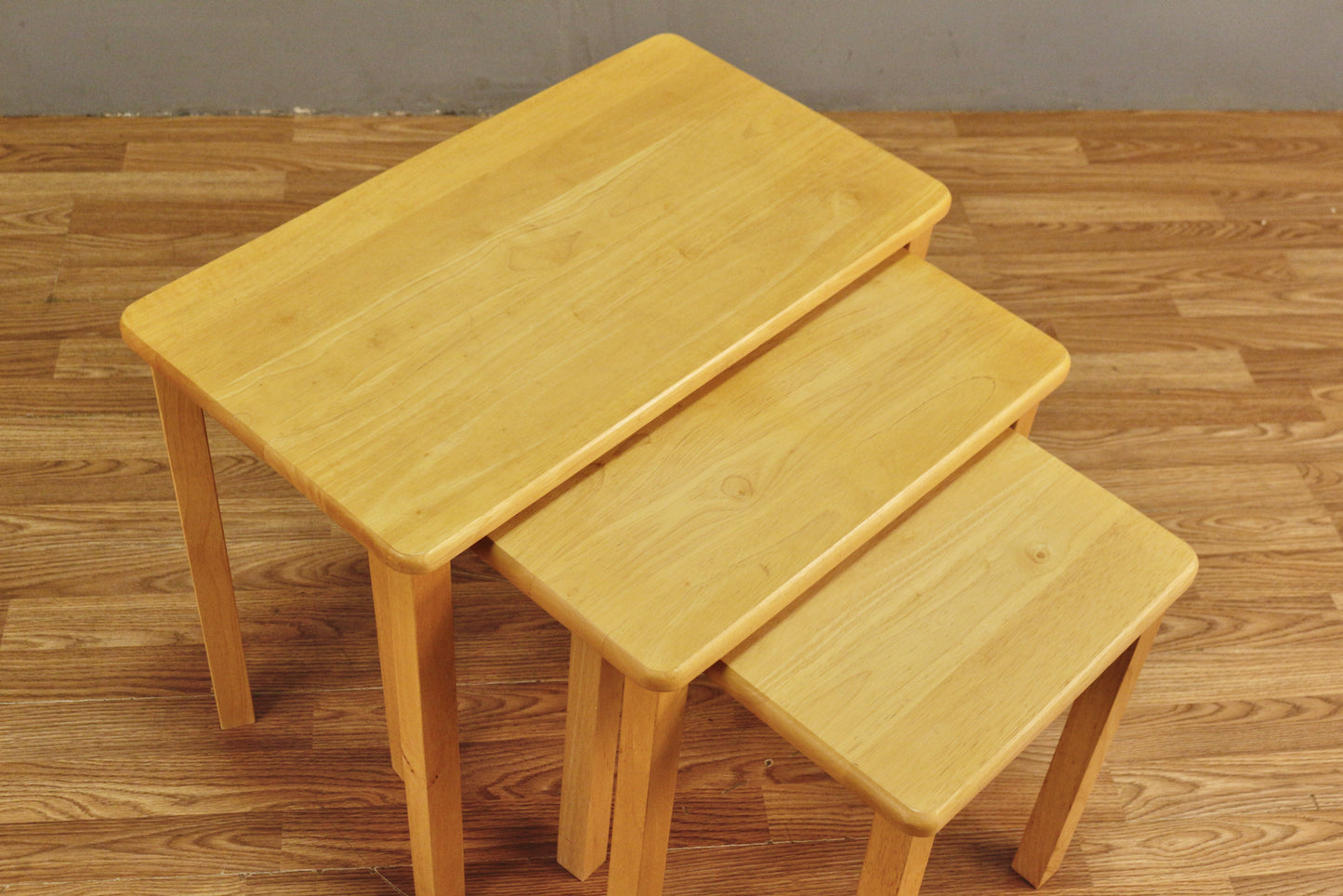 Trio of Blonde Nesting Tables