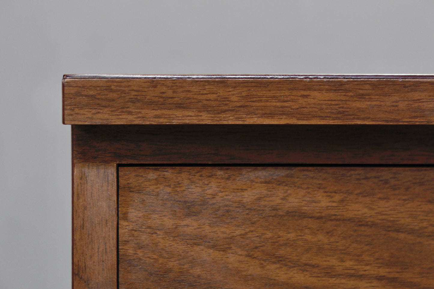 Mid Century Woodgrain Laminate 4-Drawer Desk