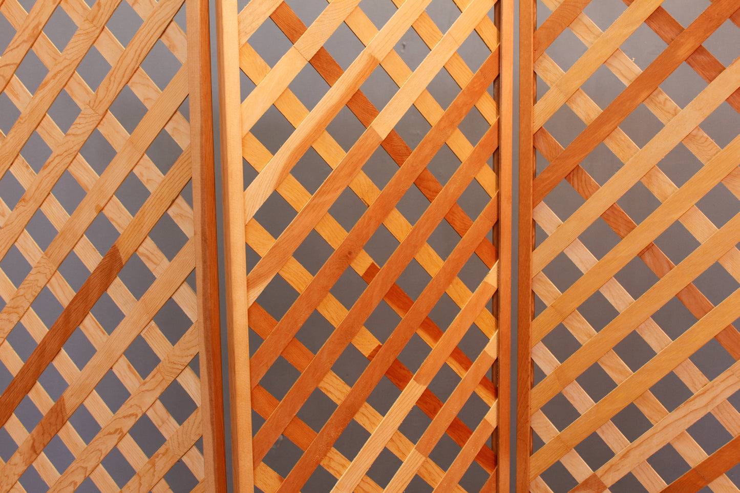 Wooden Lattice 3-Panel Room Divider