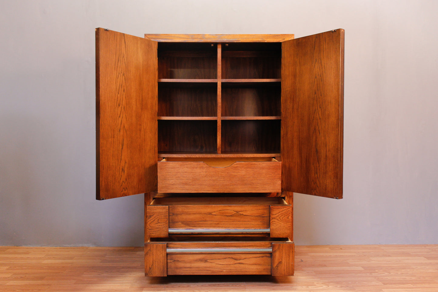 Lane Brutalist Oak 3-Drawer Chifferobe - ONLINE ONLY