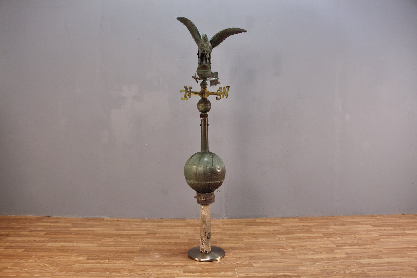 Patinated Eagle Weather Vane Statue
