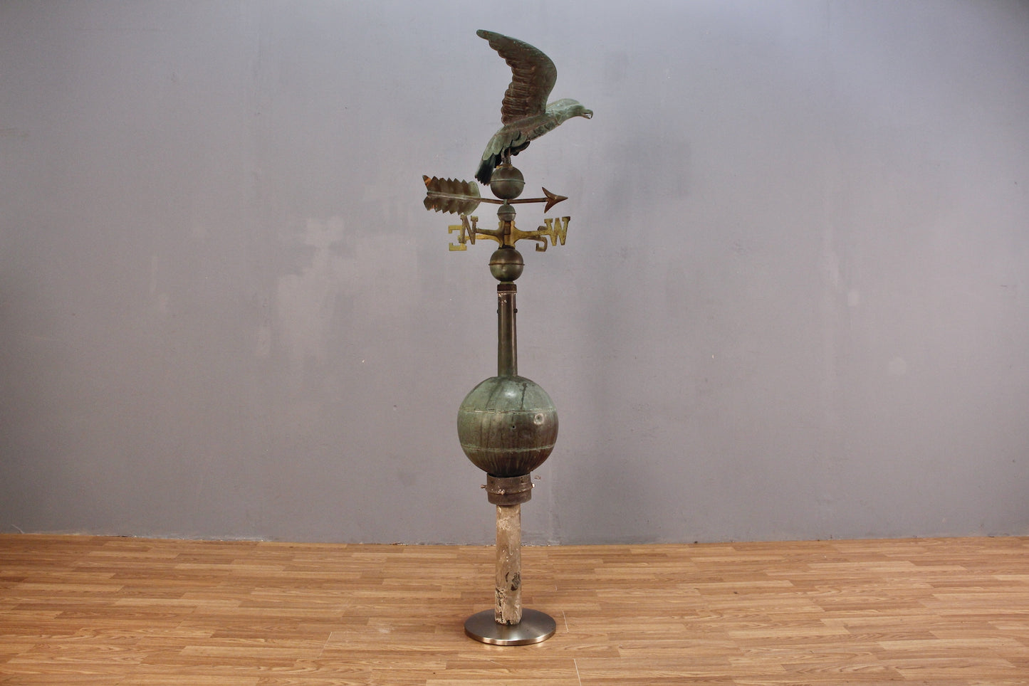 Patinated Eagle Weather Vane Statue