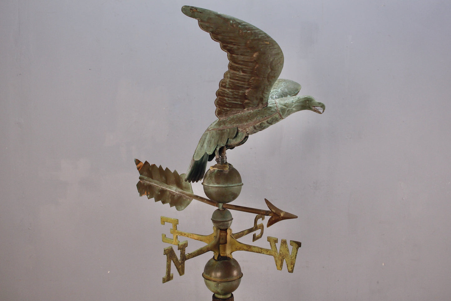 Patinated Eagle Weather Vane Statue