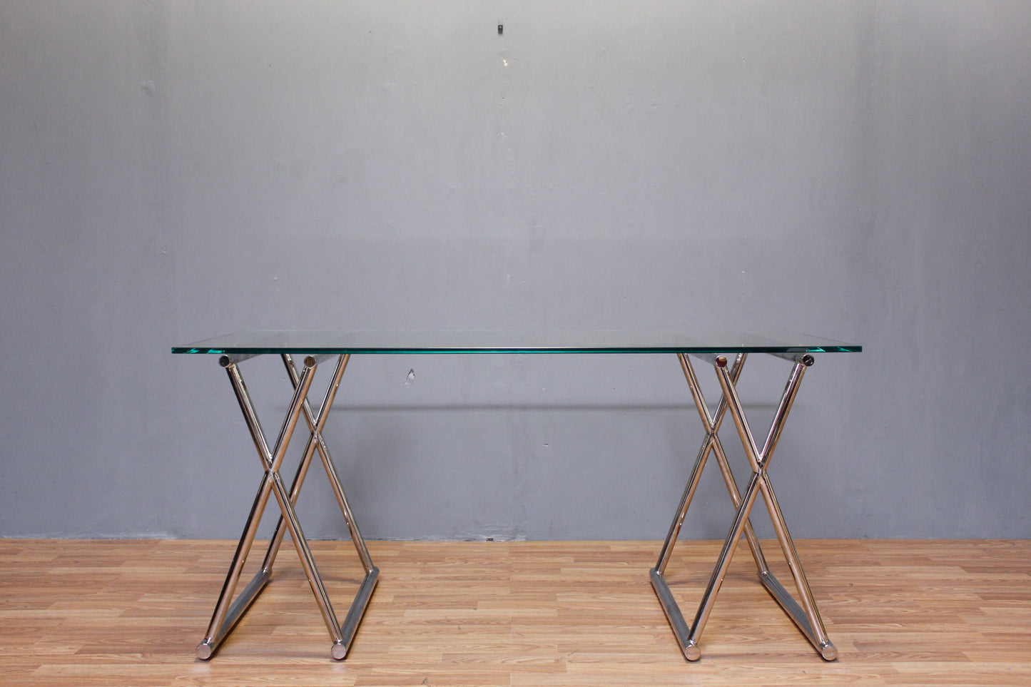 Chrome & Glass X-Base Console Table - ONLINE ONLY