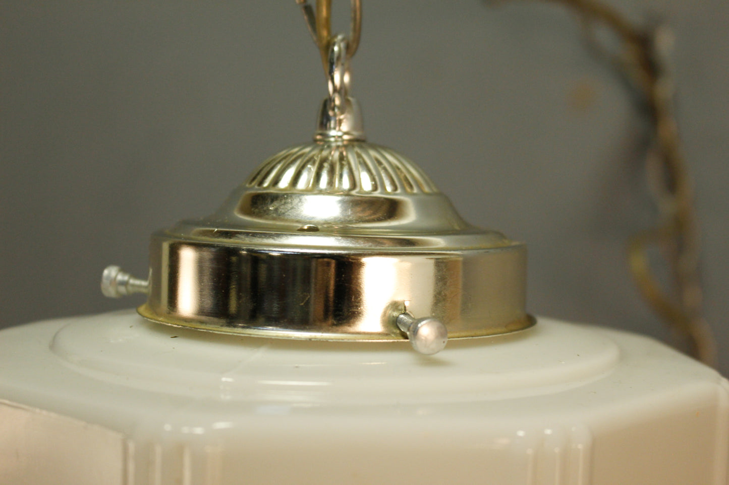Art Deco Milk Glass Swag Lamp