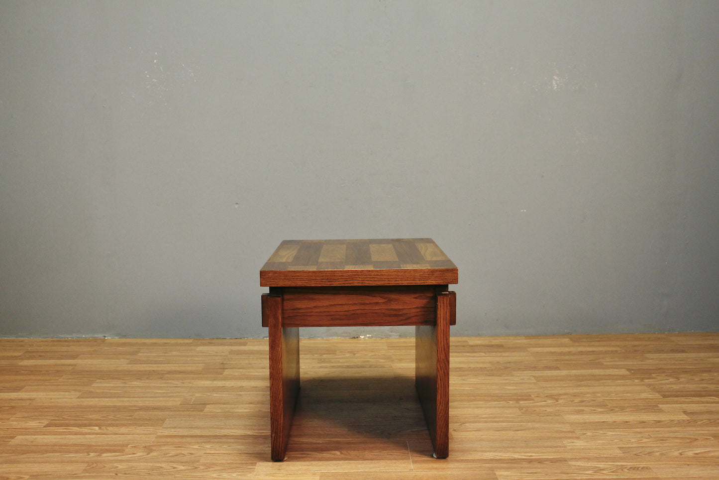 Lane Brutalist Oak End Table