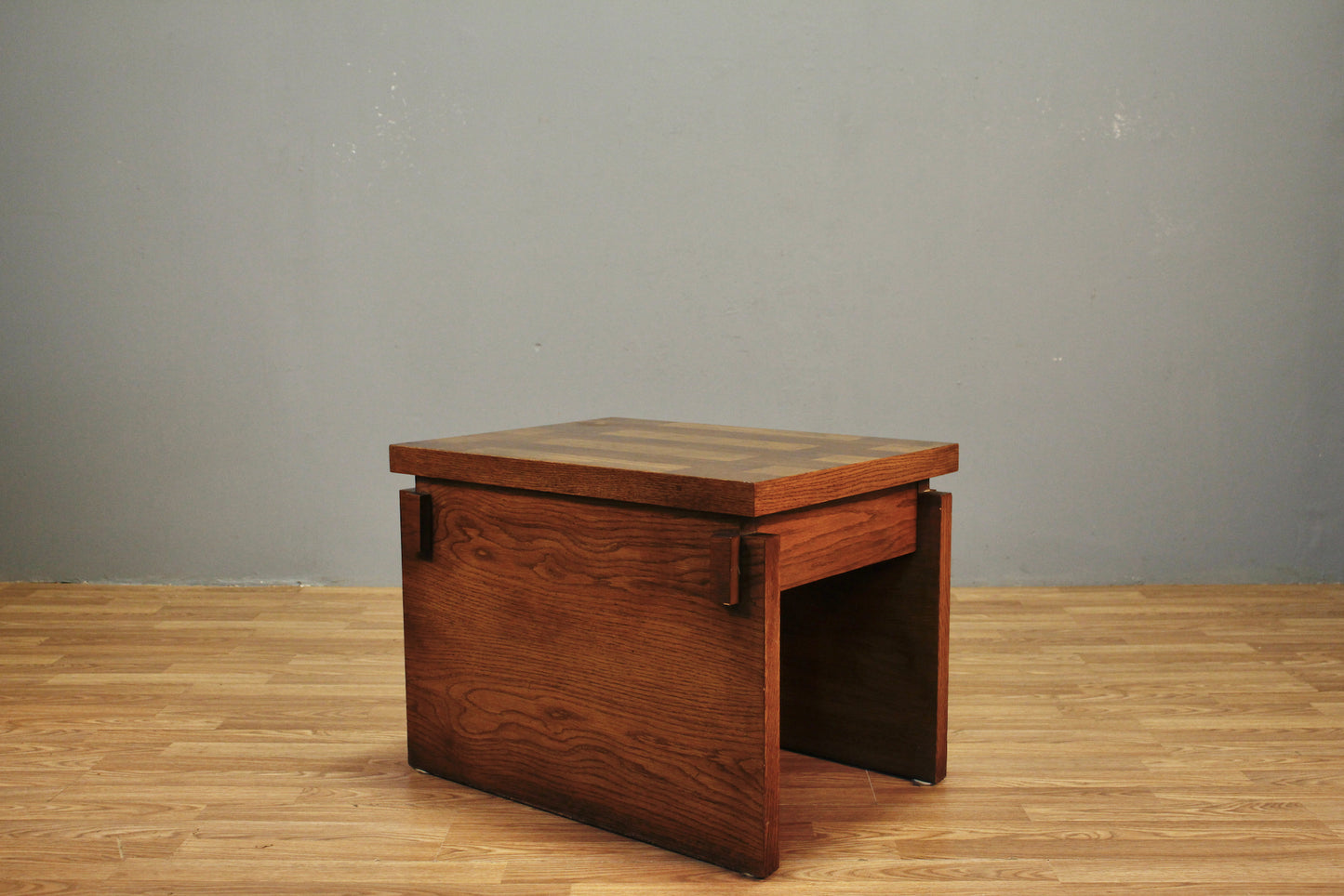 Lane Brutalist Oak End Table