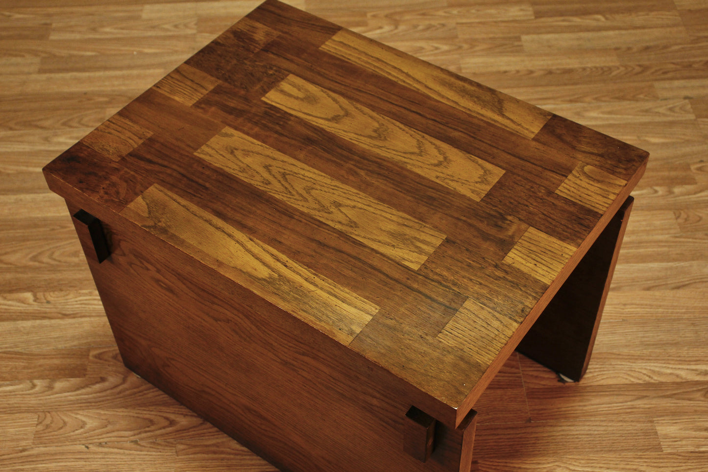 Lane Brutalist Oak End Table