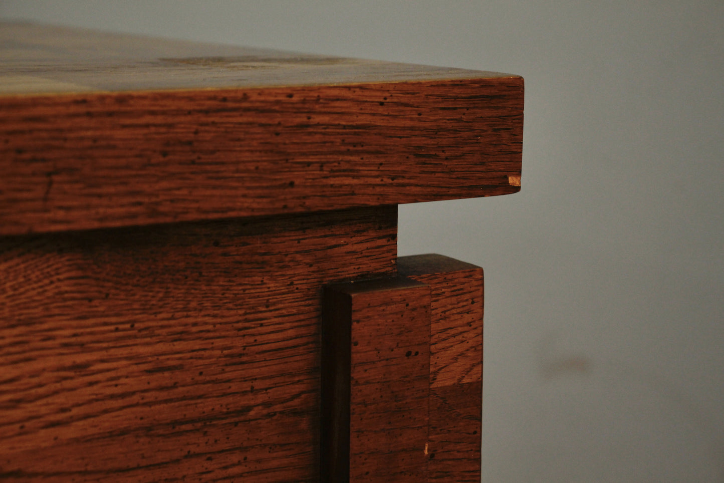 Lane Brutalist Oak End Table