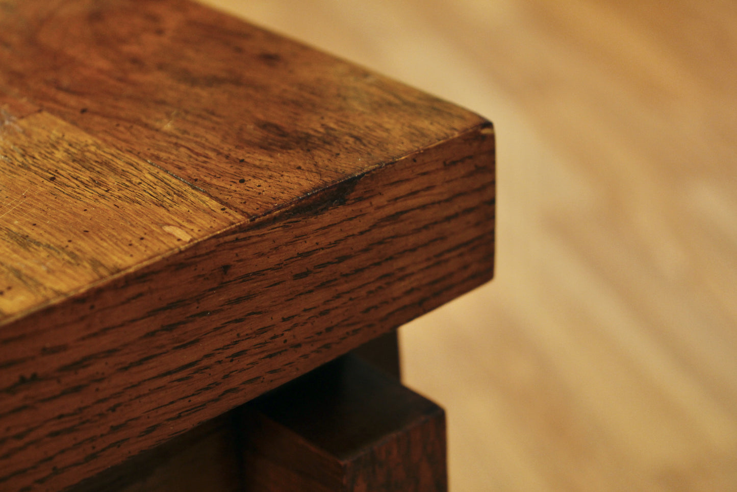 Lane Brutalist Oak End Table