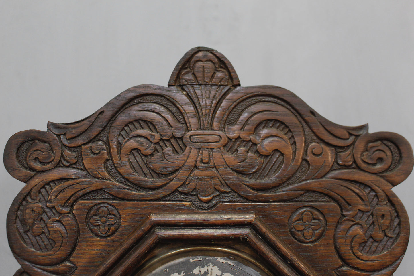 Antique Carved Oak Mantel Clock