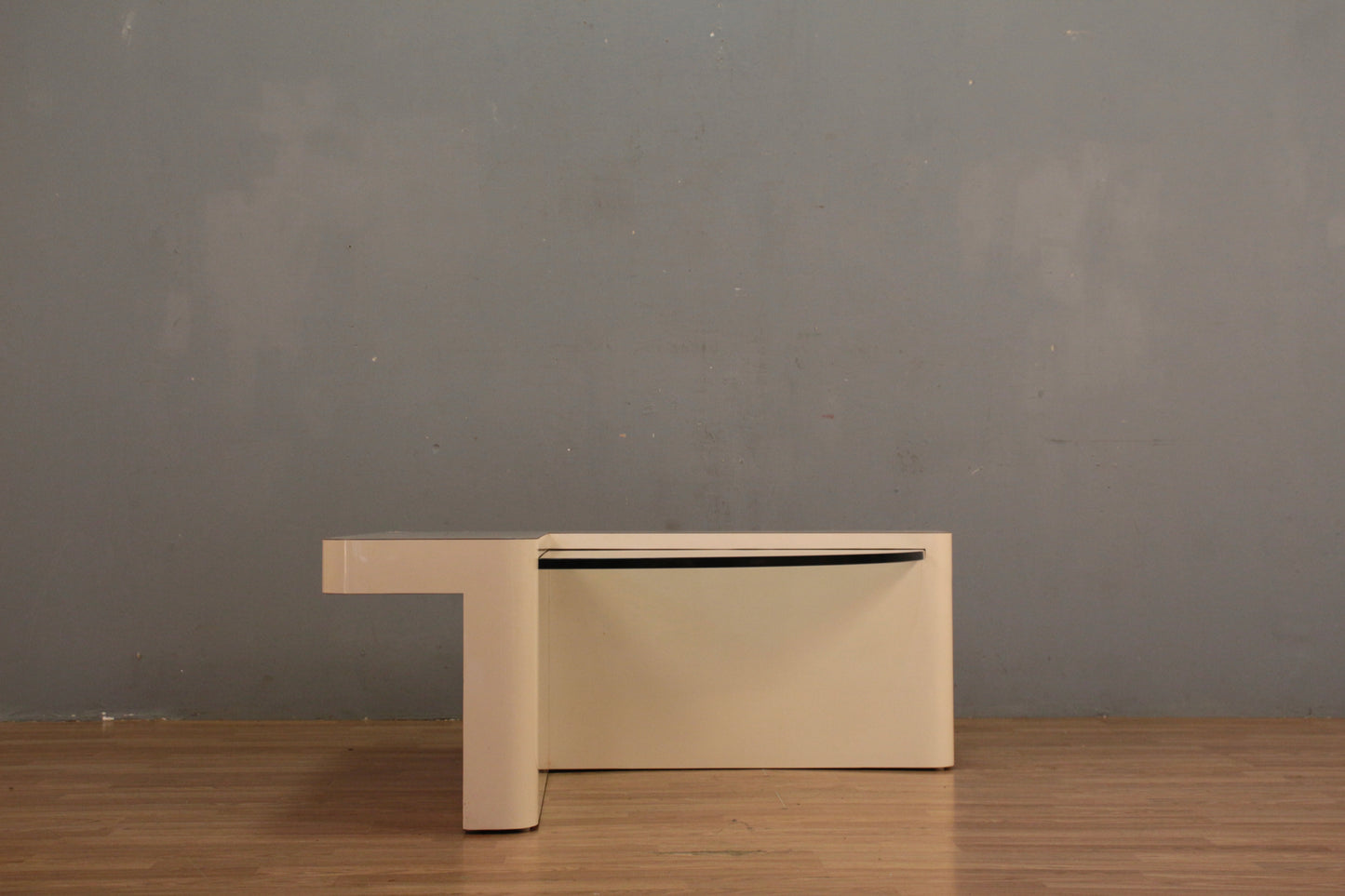 Large Blush Laminate & Glass Coffee Table - ONLINE ONLY