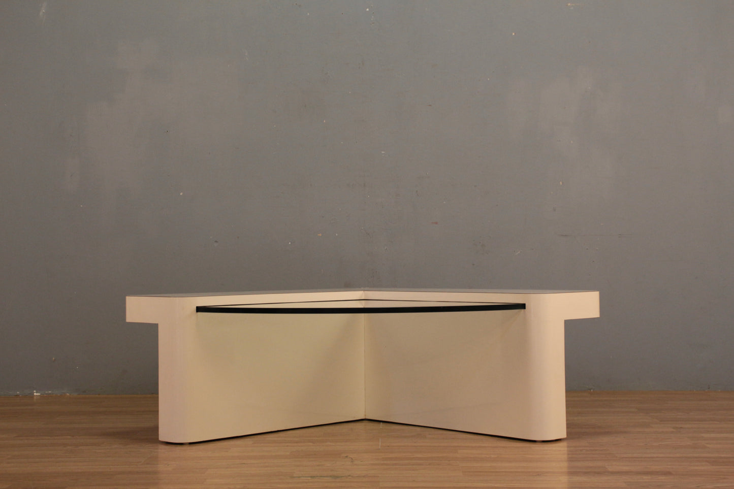 Large Blush Laminate & Glass Coffee Table - ONLINE ONLY
