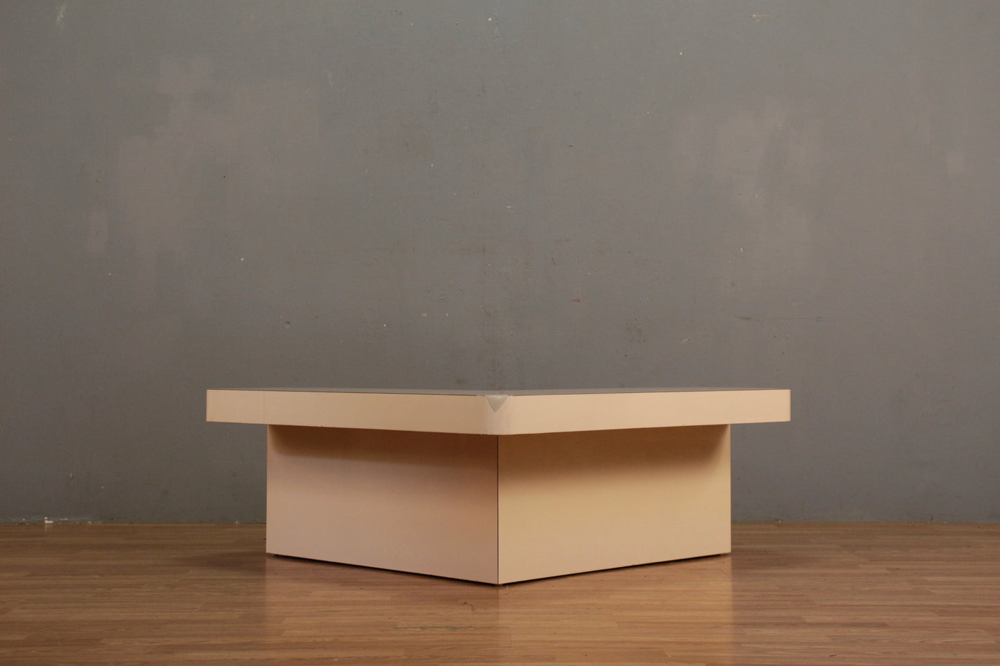 Large Blush Laminate & Glass Coffee Table - ONLINE ONLY