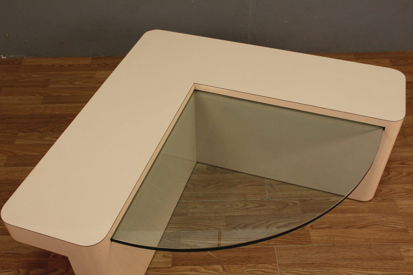 Large Blush Laminate & Glass Coffee Table - ONLINE ONLY