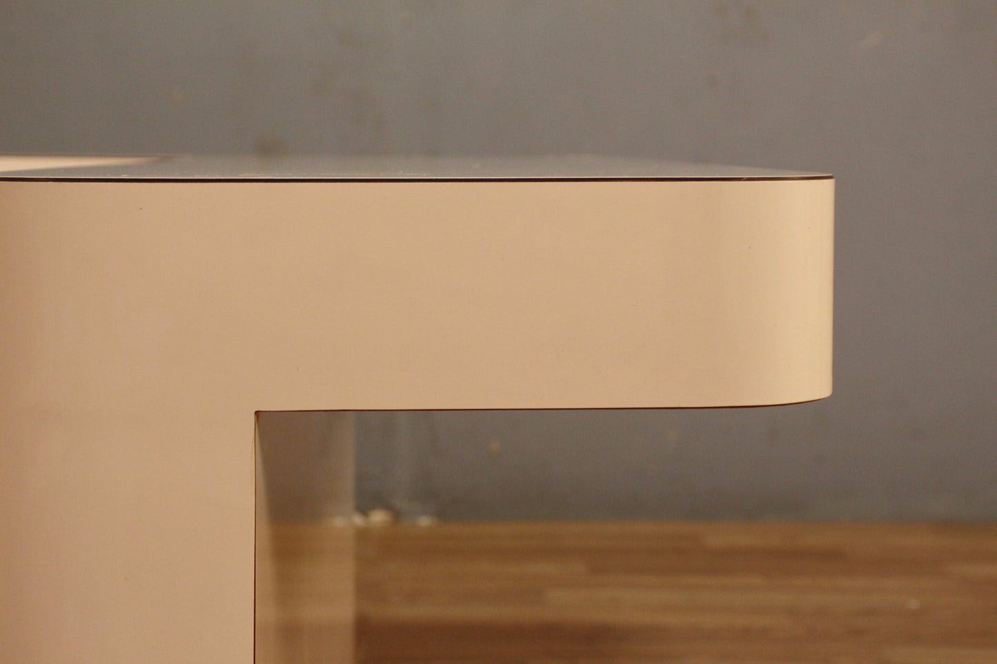 Large Blush Laminate & Glass Coffee Table - ONLINE ONLY