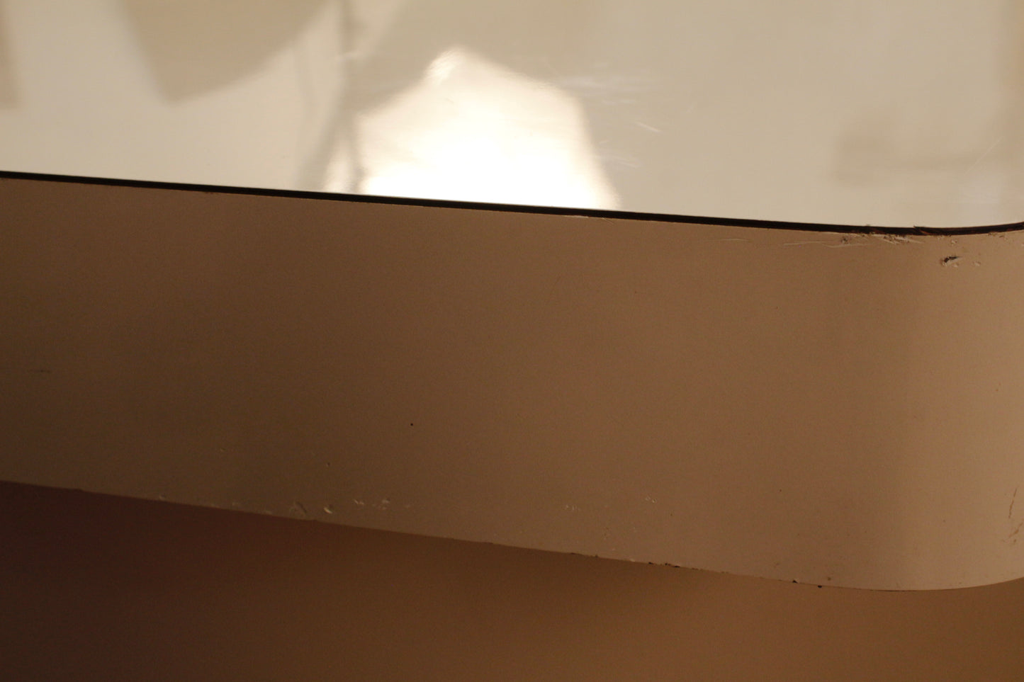 Large Blush Laminate & Glass Coffee Table - ONLINE ONLY