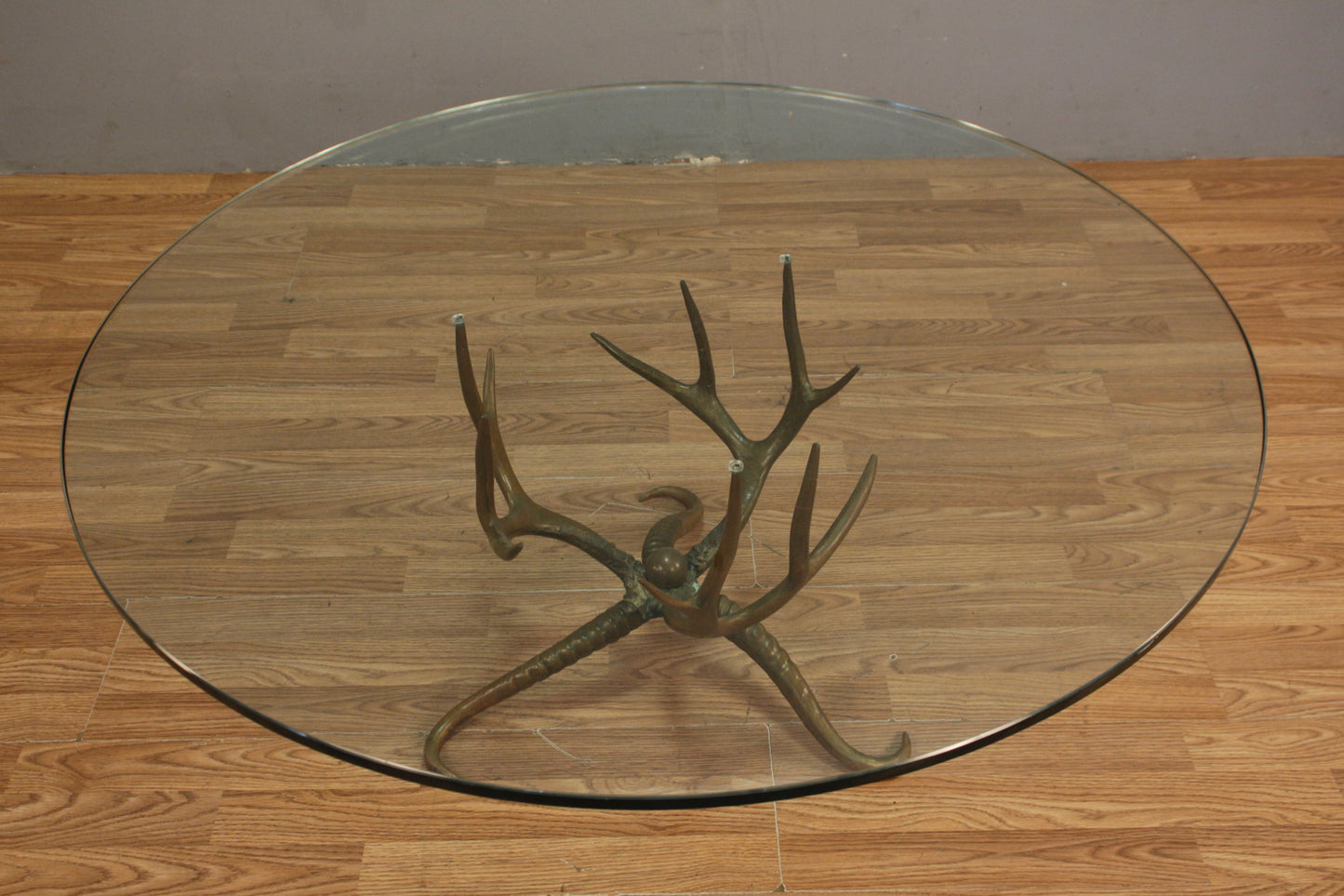 Brass Antler & Glass Coffee Table - ONLINE ONLY