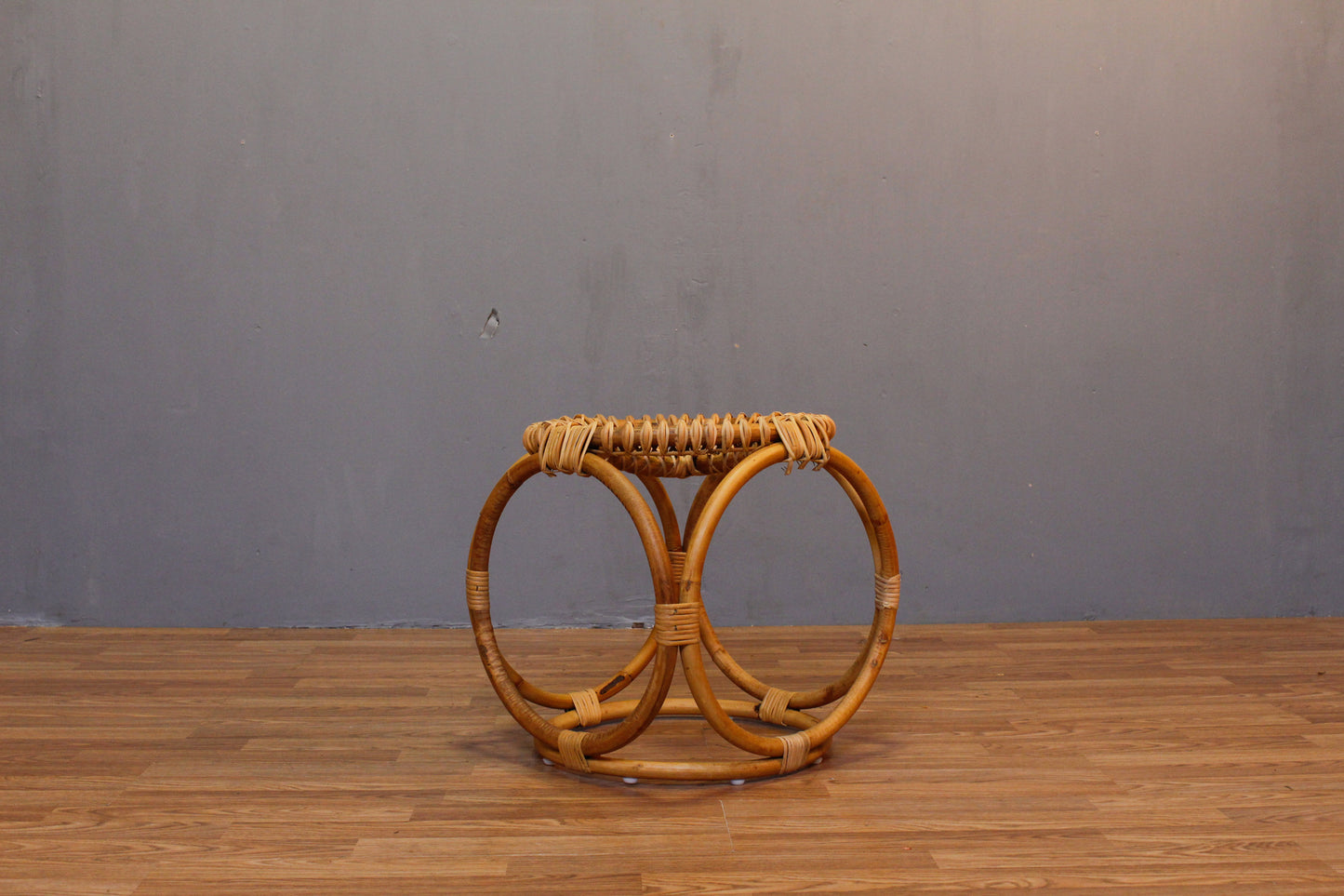 Small Bamboo & Rattan Side Table