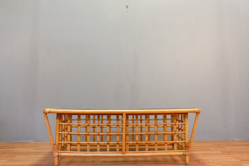 Bamboo & Glass Top Coffee Table - ONLINE ONLY