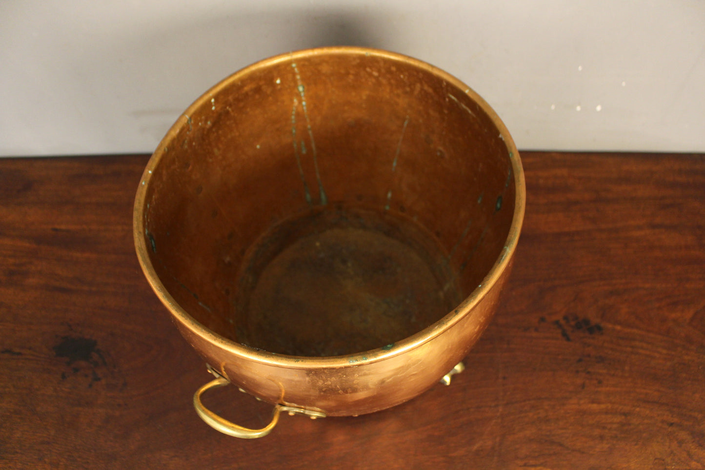 Large Victorian Copper Clawfoot Planter