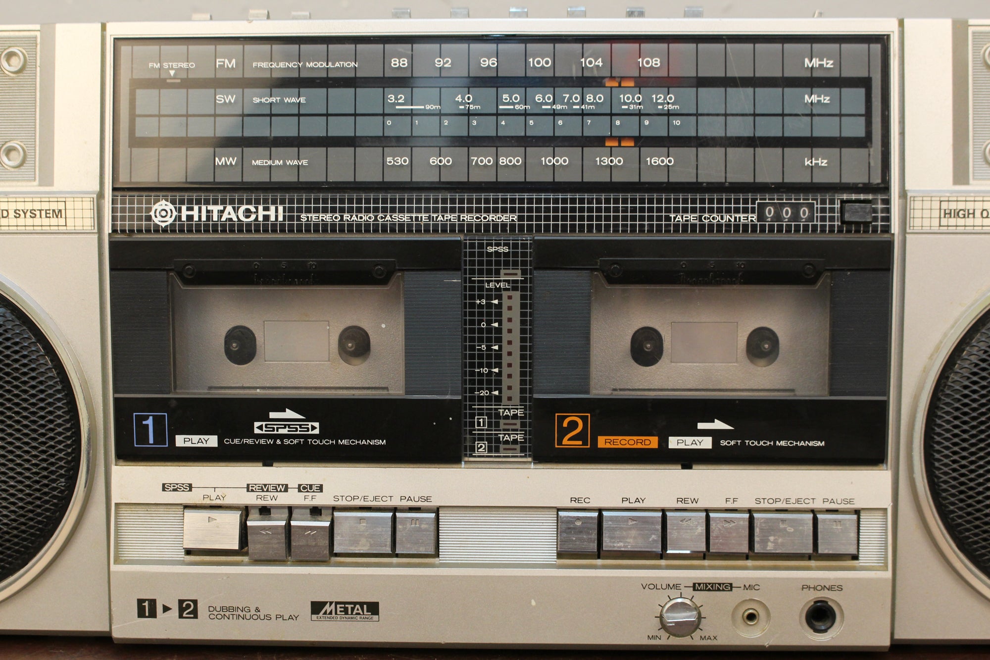 【染込】RW SOUTHERN CONNECTICUT 80s初期 USA 1980s Hitachi Dual Cassette Boombox – Furnish Green