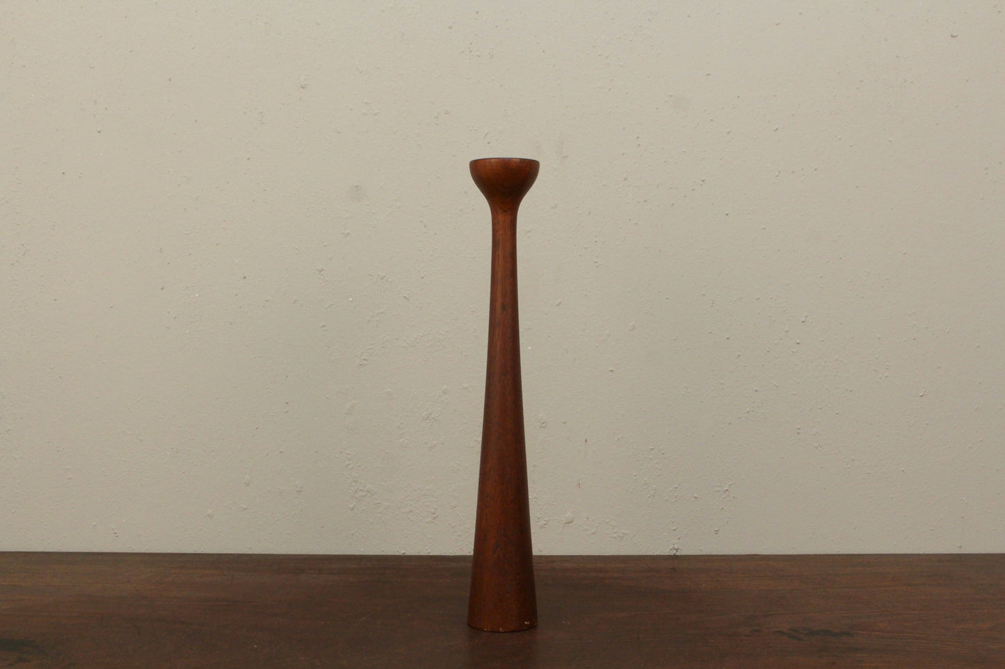 Pair of Tall Danish Teak Candlesticks