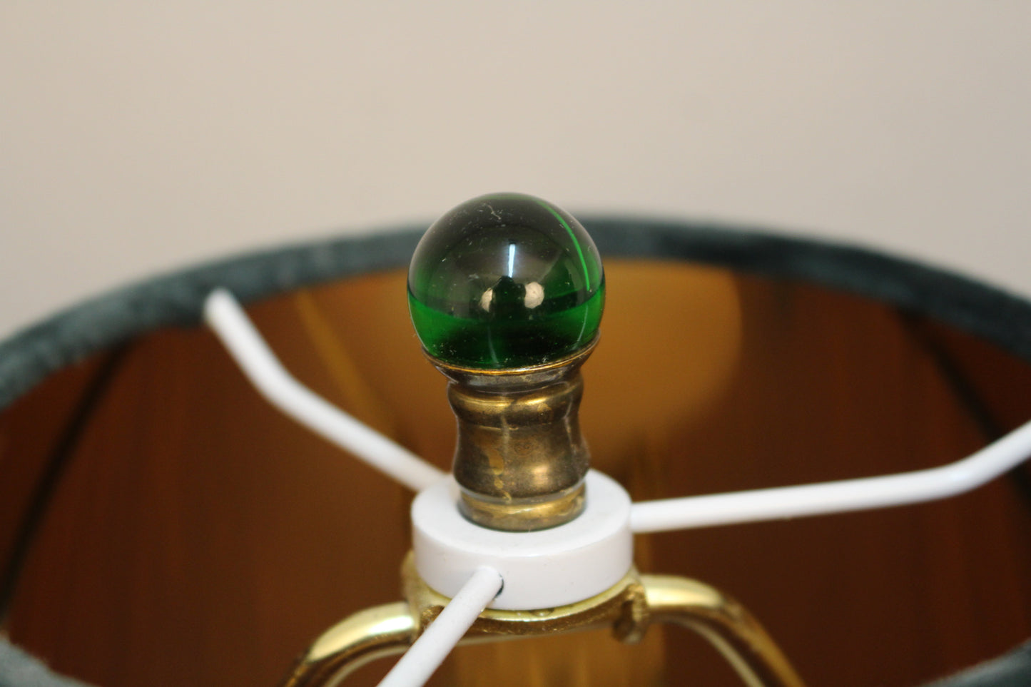 Petite Lucite & Green Table Lamp