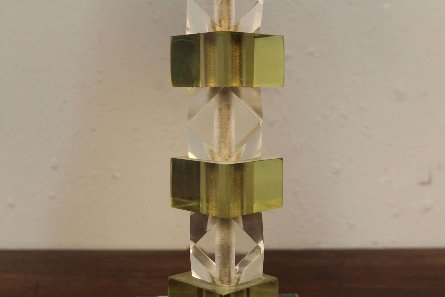 Petite Lucite & Green Table Lamp
