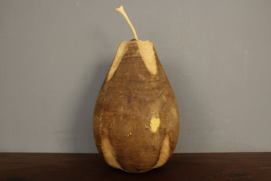 Large Carved Wooden Pear