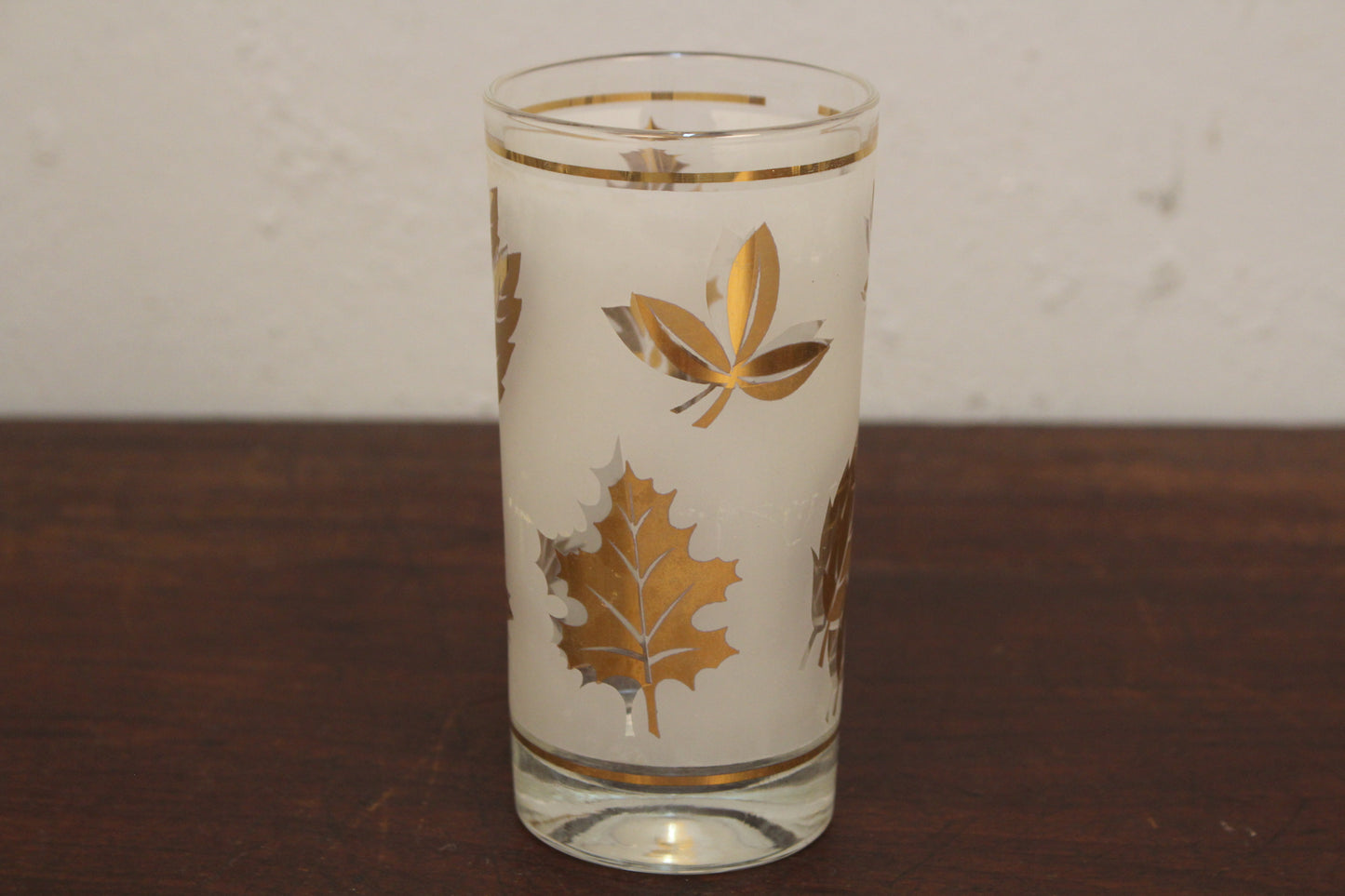 Mid Century "Golden Foliage" Glassware Set