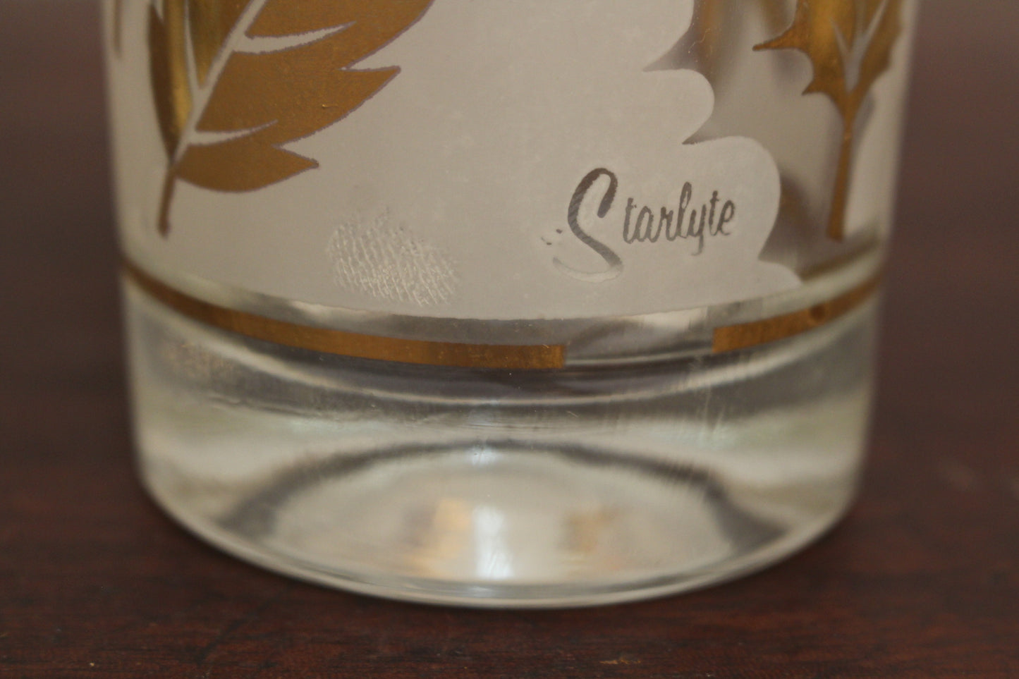 Mid Century "Golden Foliage" Glassware Set
