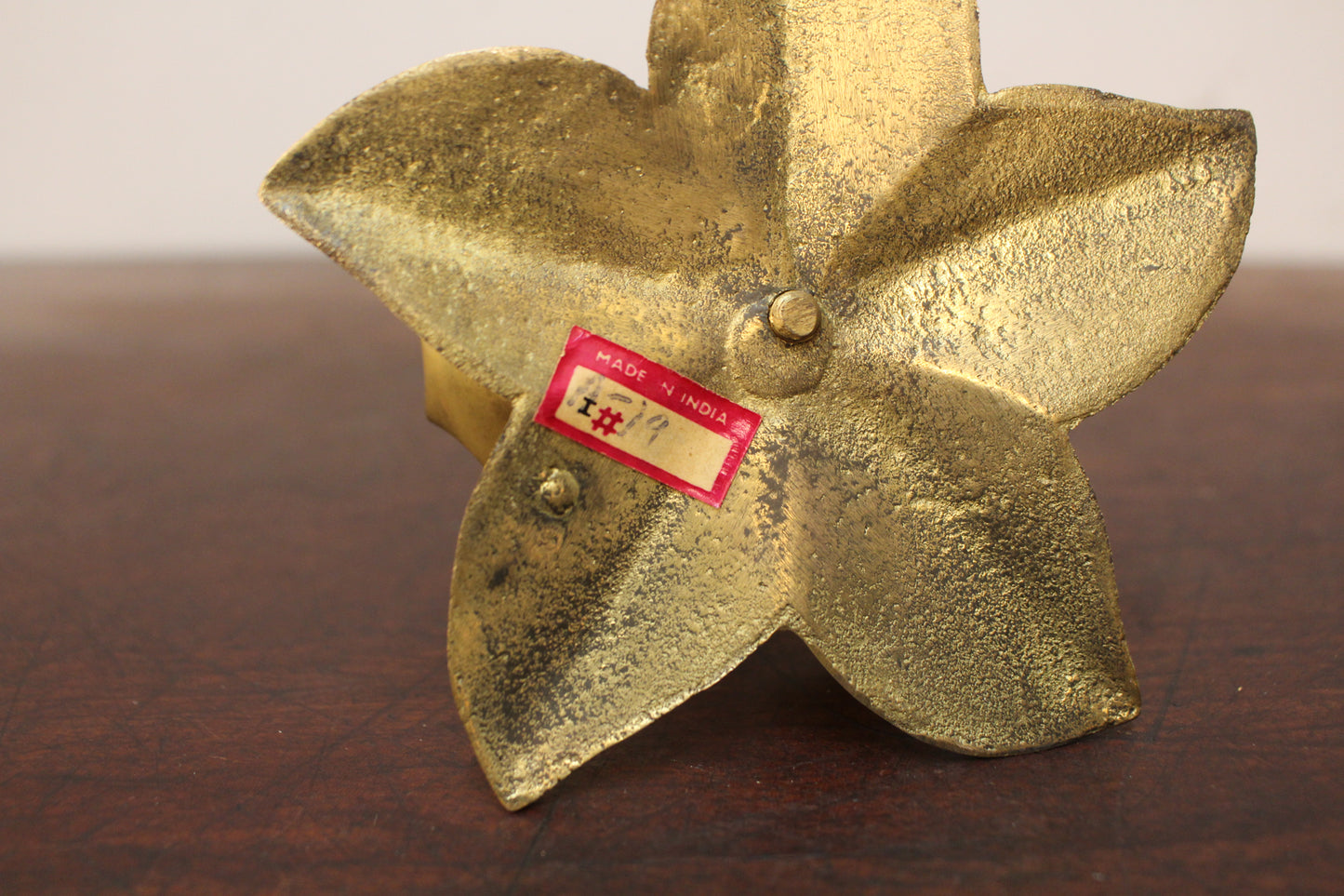 Pair of Floral Brass Candle Holders