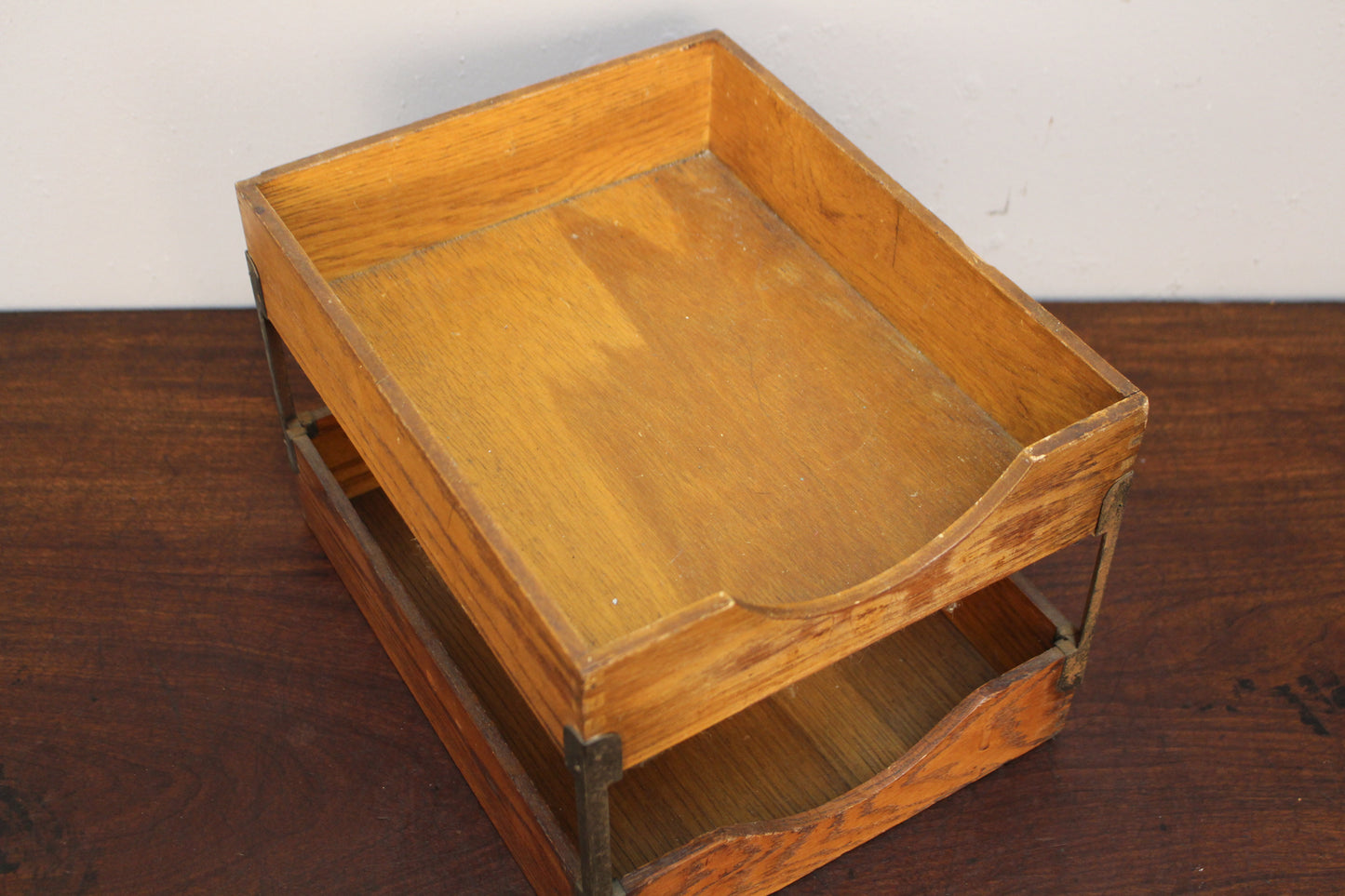 Oak 2-Tier Paper Tray