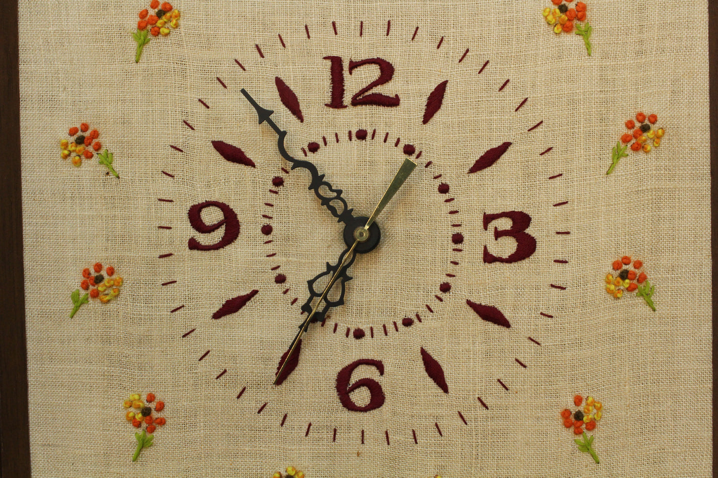 "Spring Showers" Embroidered Wall Clock