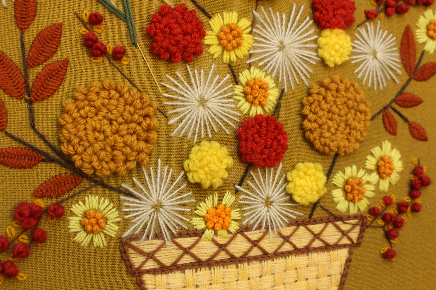 "Wildflower Bouquet" Embroidered Art