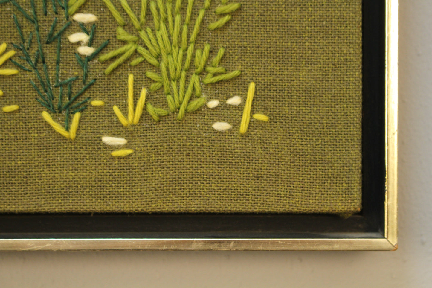 Mid Century "Wildflowers" Needlepoint Art
