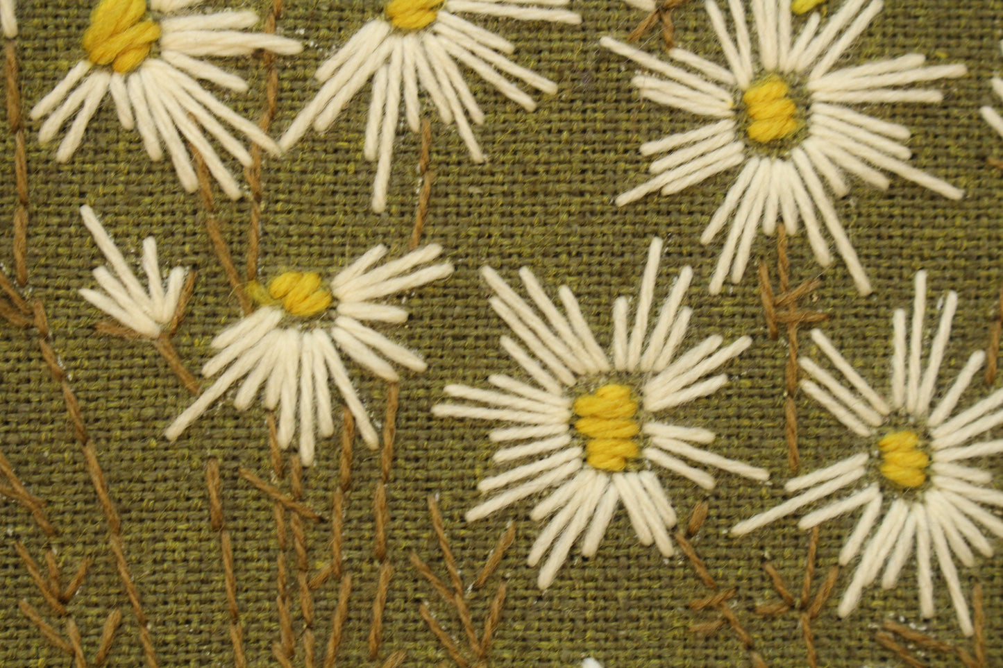 Mid Century "Wildflowers" Needlepoint Art