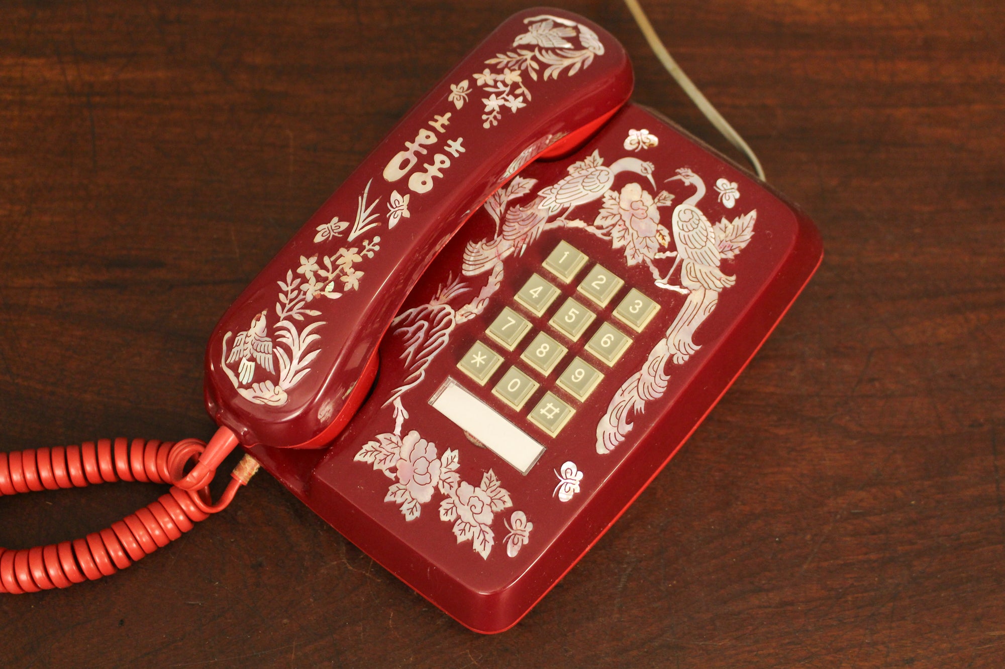 Korean Red Inlay Touch-Tone Telephone – Furnish Green