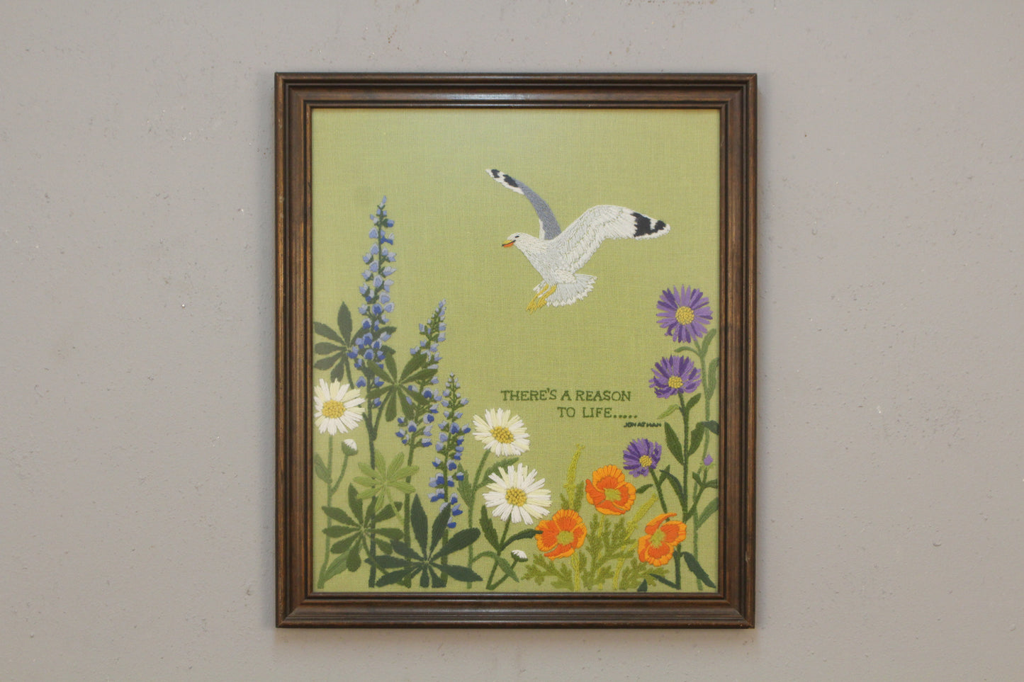 "There's a Reason to Life" Embroidered Art Z