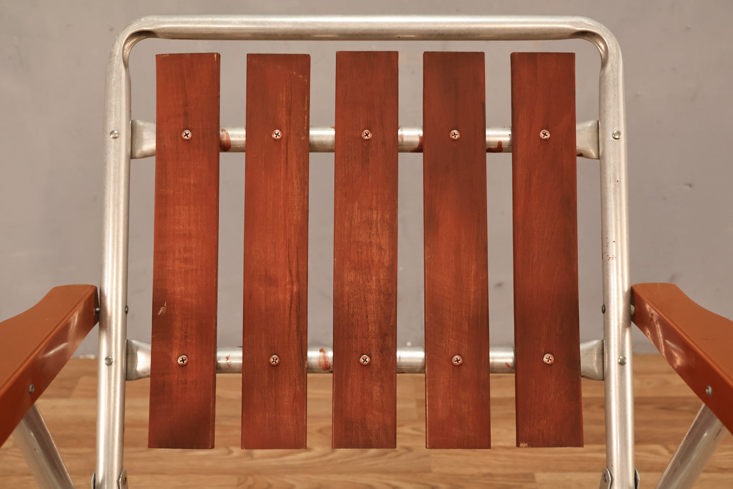 Slatted Wood & Aluminum Folding Rocking Chair