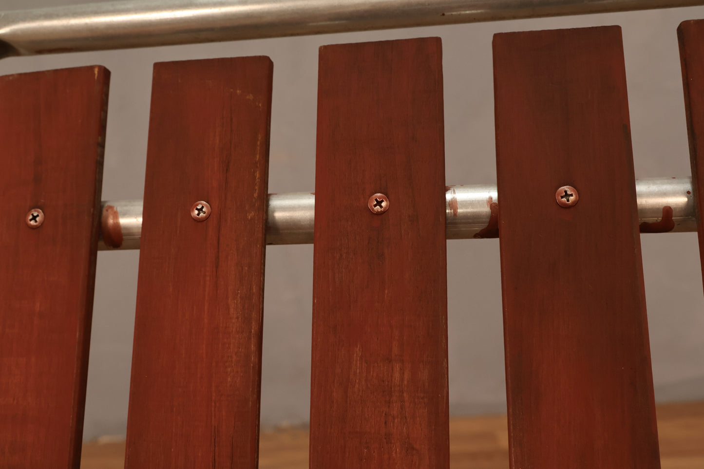 Slatted Wood & Aluminum Folding Rocking Chair