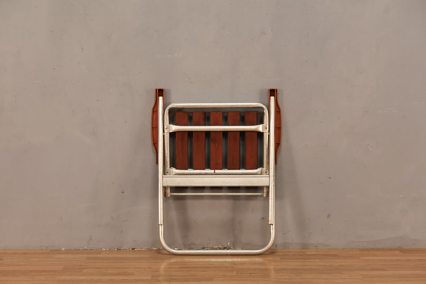 Slatted Wood & Aluminum Folding Lawn Chair