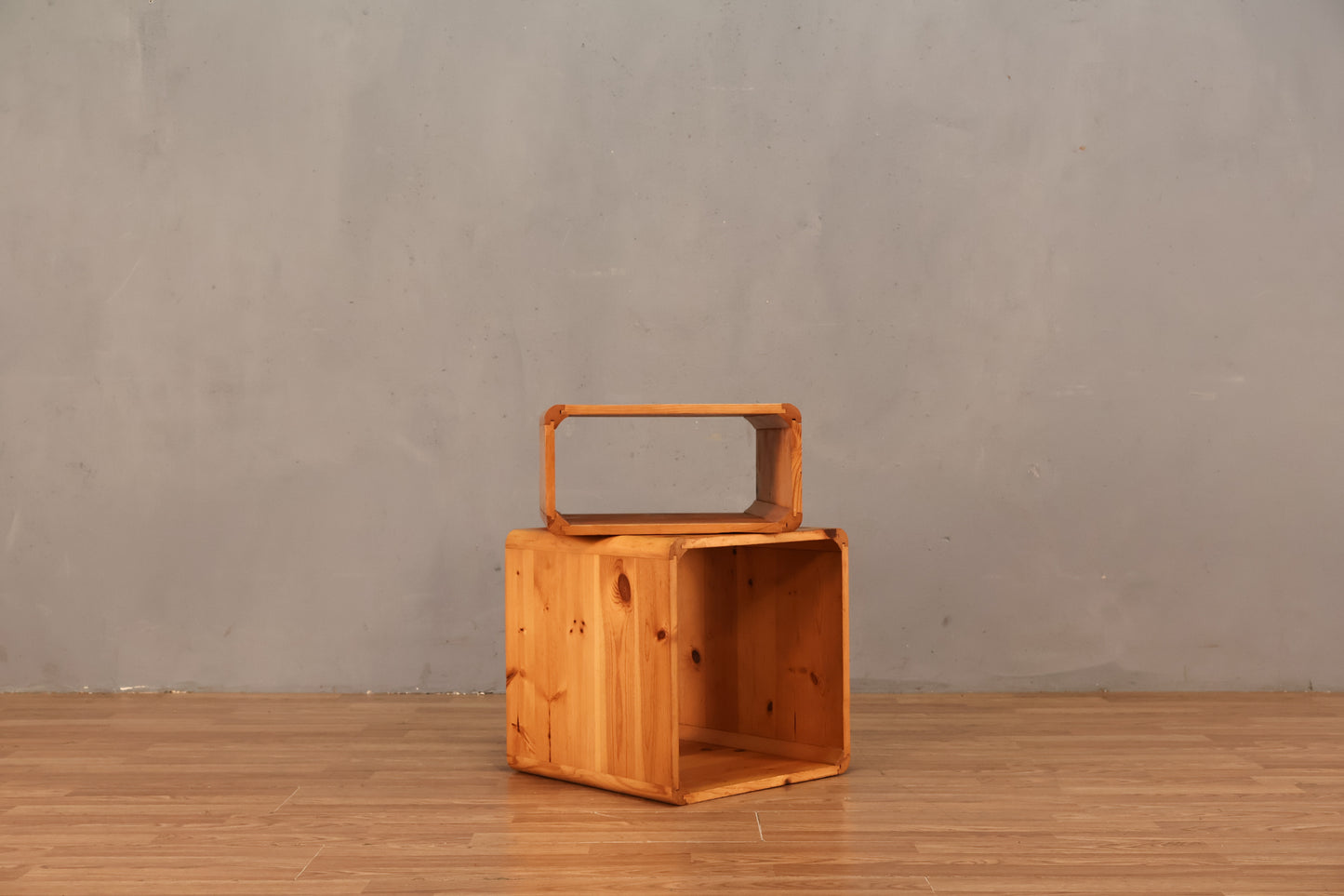Pair of Pine Record Cubbies