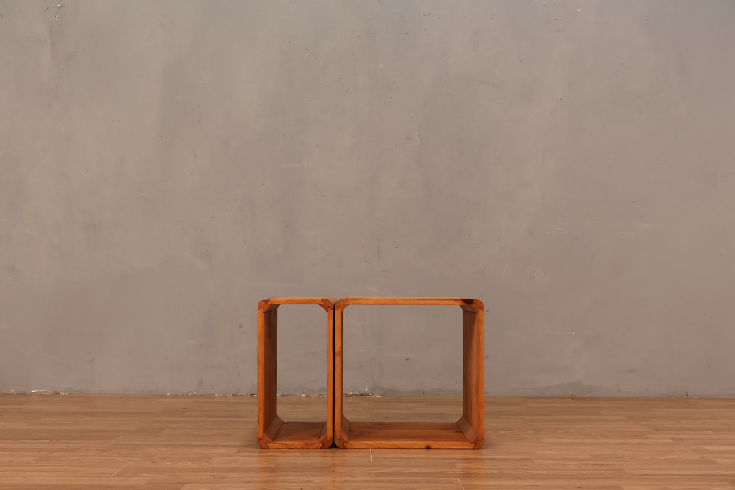 Pair of Pine Record Cubbies